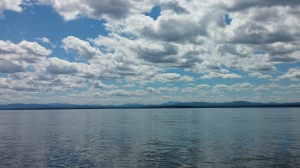 In the middle of Lake Champlain